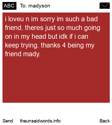unsent message to madyson