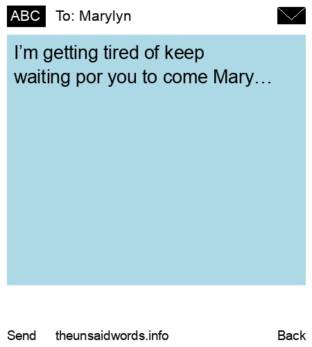 unsent message to Marylyn