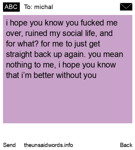 unsent message to michal