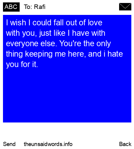 unsent message to Rafi
