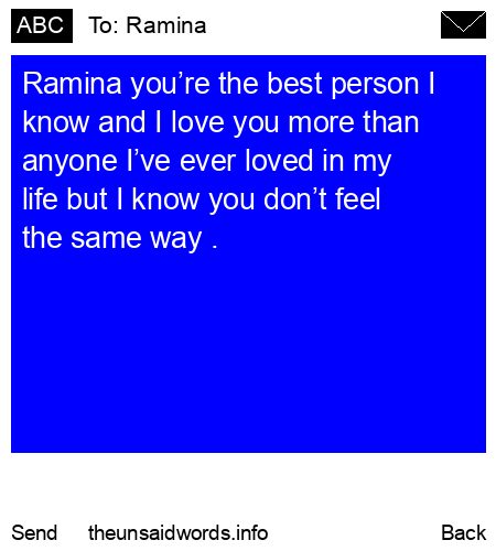 unsent message to Ramina