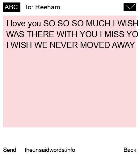 unsent message to Reeham