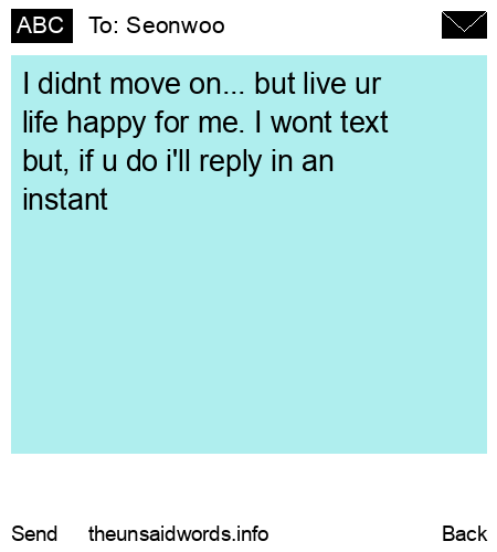 unsent message to Seonwoo