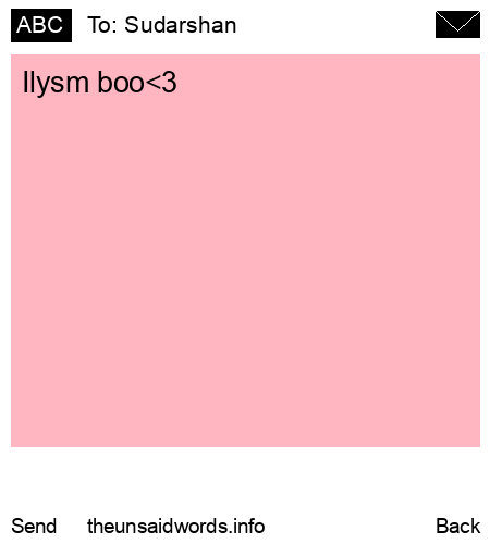 unsent message to Sudarshan