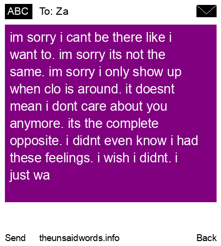 unsent message to Za