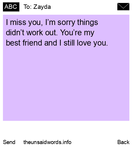 unsent message to Zayda