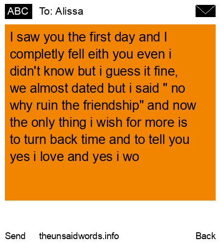 unsent message to Alissa