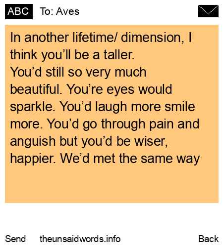 unsent message to Aves