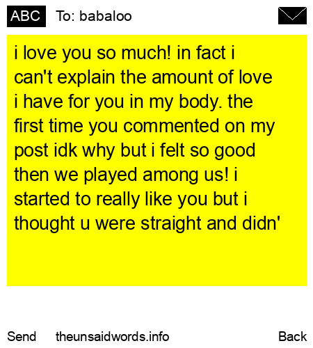 unsent message to babaloo