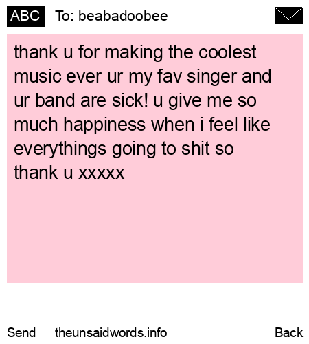 unsent message to beabadoobee