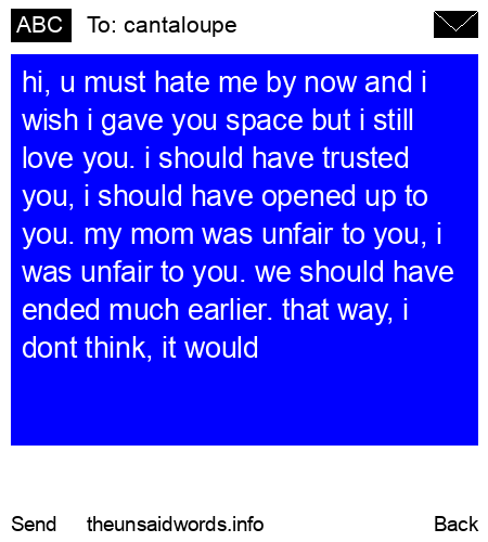 unsent message to cantaloupe