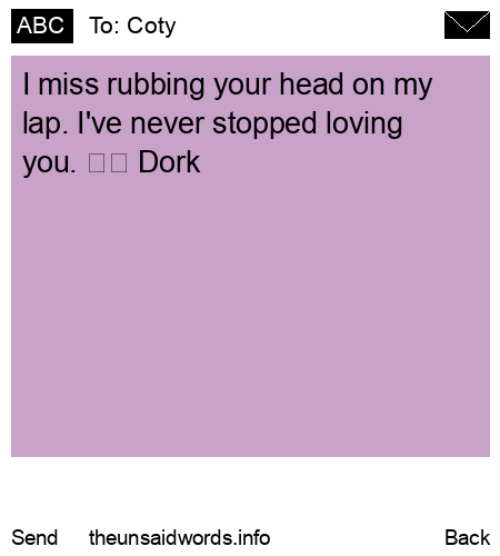 unsent message to Coty