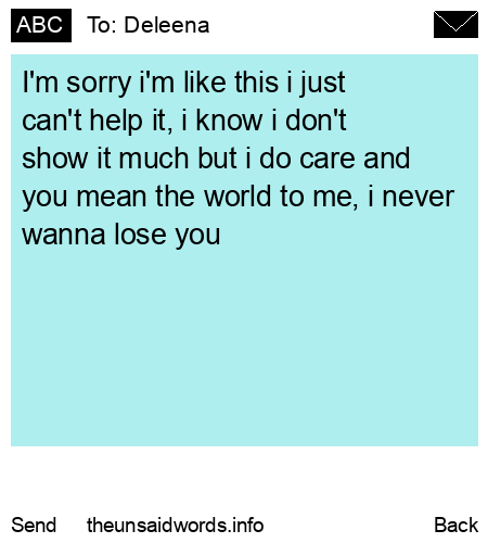 unsent message to Deleena
