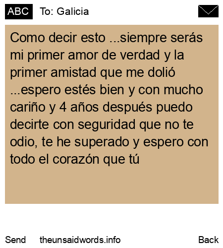 unsent message to Galicia