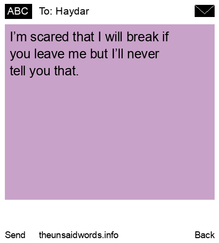 unsent message to Haydar