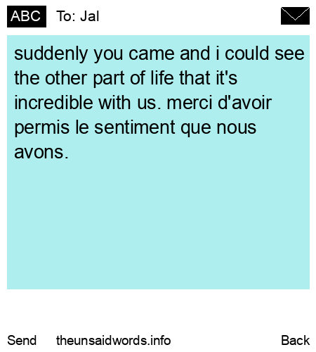 unsent message to Jal
