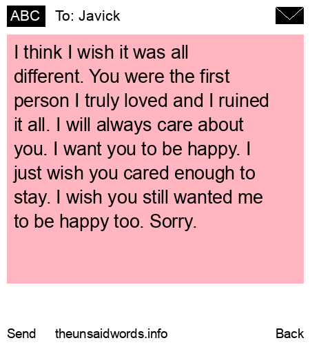 unsent message to Javick