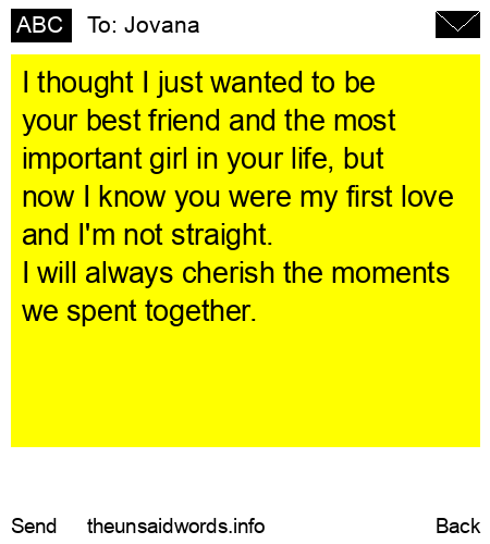 unsent message to Jovana