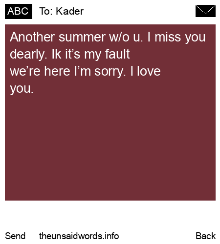 unsent message to Kader