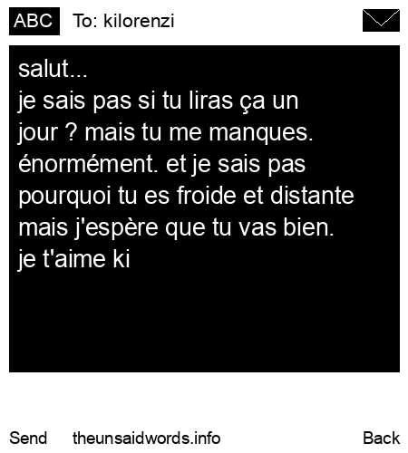 unsent message to kilorenzi
