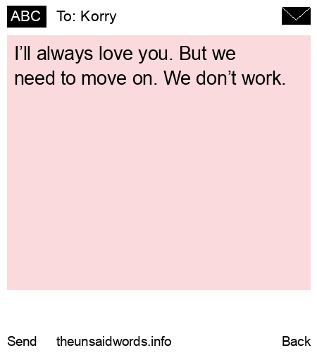 unsent message to Korry