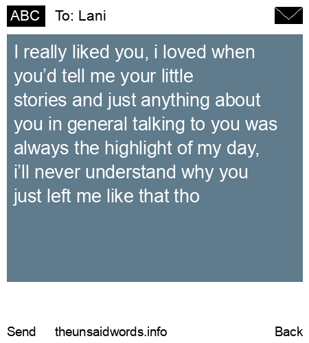 unsent message to Lani