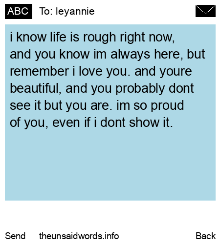 unsent message to leyannie