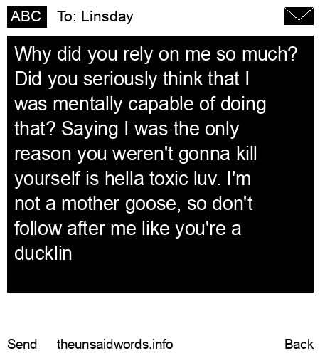 unsent message to Linsday