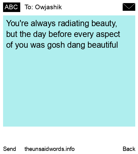 unsent message to Owjashik