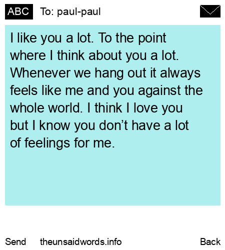unsent message to paul-paul