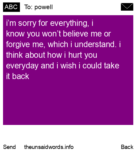 unsent message to powell