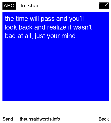 unsent message to shai