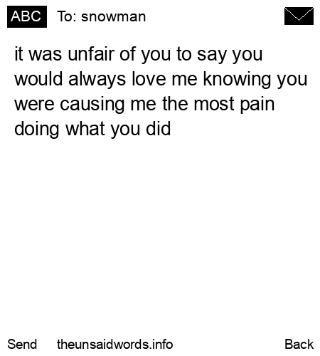 unsent message to snowman