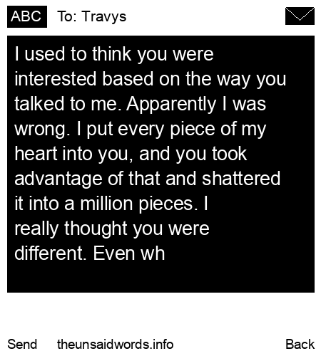 unsent message to Travys