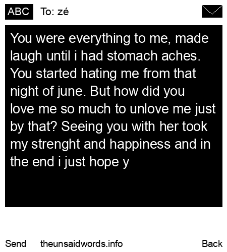 unsent message to zé
