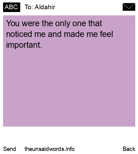 unsent message to Aldahir