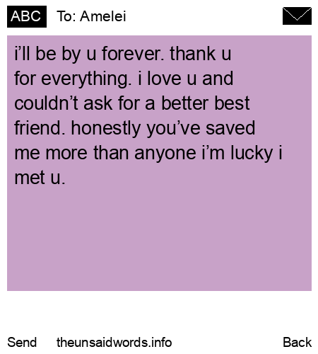 unsent message to Amelei