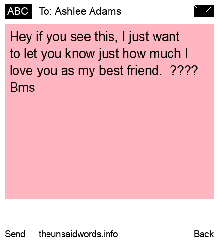 unsent message to Ashlee Adams