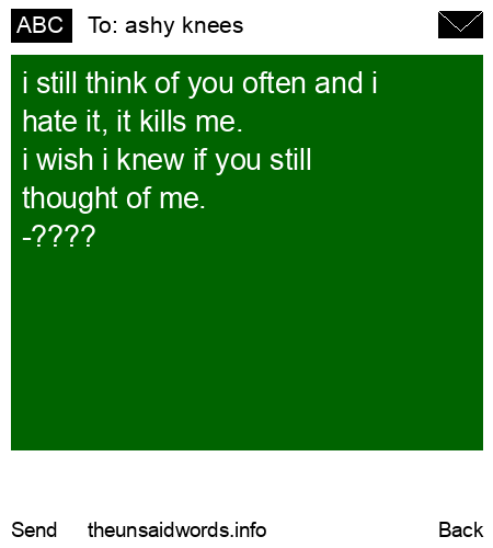 unsent message to ashy knees