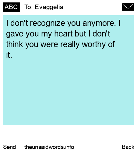 unsent message to Evaggelia