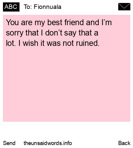 unsent message to Fionnuala