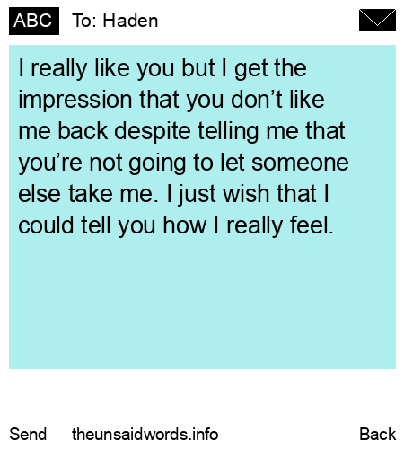 unsent message to Haden