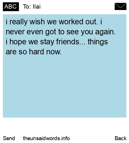 unsent message to Ilai