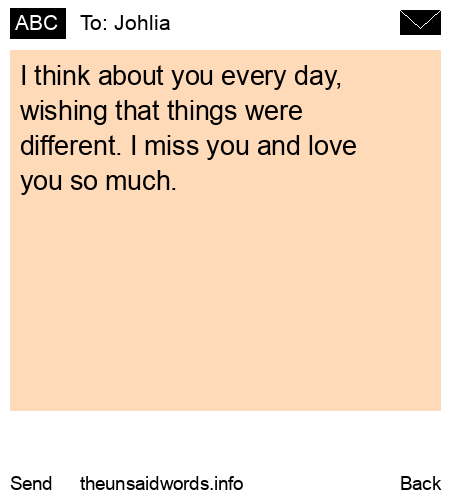 unsent message to Johlia