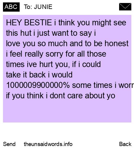 unsent message to JUNIE