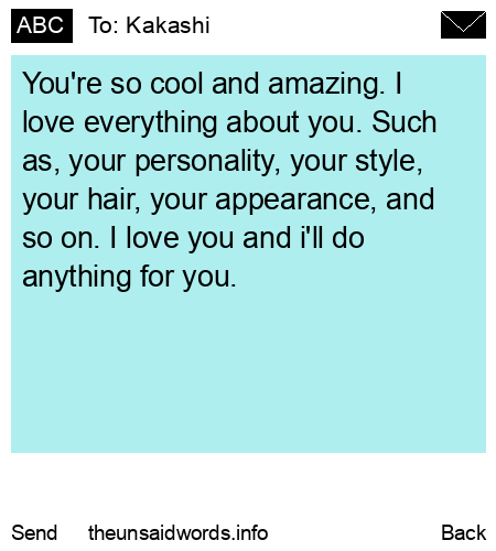 unsent message to Kakashi