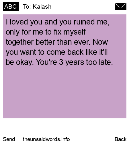 unsent message to Kalash