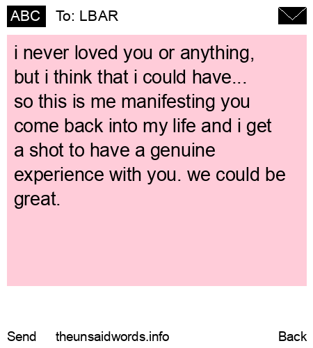 unsent message to LBAR
