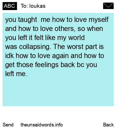 unsent message to loukas