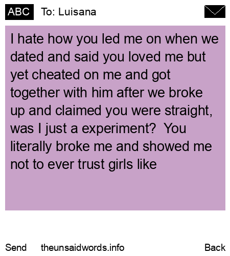 unsent message to Luisana